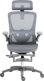 Καρέκλα γραφείου εργασίας Zenyk pakoworld mesh σε grey απόχρωση 63x70x126εκ - Image 6