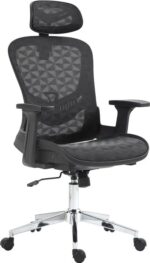 Καρέκλα γραφείου εργασίας Mergi pakoworld μαύρο mesh 62x63x120εκ