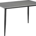 Τραπέζι Gustas pakoworld γκρι μαρμάρου sintered stone-μαύρο μέταλλο 160x80x75εκ