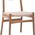 Καρέκλα Safal pakoworld oak δρυς ξύλο-έδρα εκρού σχοινί 51x50x78εκ