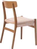Καρέκλα Safal pakoworld oak δρυς ξύλο-έδρα εκρού σχοινί 51x50x78εκ - Image 3