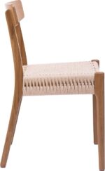 Καρέκλα Safal pakoworld oak δρυς ξύλο-έδρα εκρού σχοινί 51x50x78εκ - Image 4