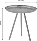 Βοηθητικό τραπέζι Jacksie Inart γκρι-χρυσό μέταλλο Φ41x43.5εκ - Image 4