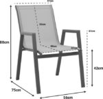 Πολυθρόνα Azelie pakoworld αλουμινίου σε απόχρωση textilene μπεζ και πόδι λευκό 56x75x88εκ - Image 3