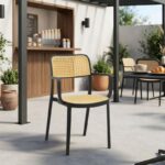 Πολυθρόνα Westley pakoworld pp φυσικό-μαύρο 58x47x81εκ - Image 2