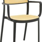 Πολυθρόνα Westley pakoworld pp φυσικό-μαύρο 58x47x81εκ