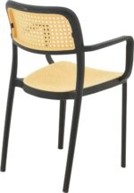 Πολυθρόνα Westley pakoworld pp φυσικό-μαύρο 58x47x81εκ - Image 3