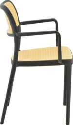 Πολυθρόνα Westley pakoworld pp φυσικό-μαύρο 58x47x81εκ - Image 4