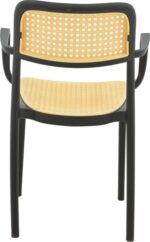 Πολυθρόνα Westley pakoworld pp φυσικό-μαύρο 58x47x81εκ - Image 6