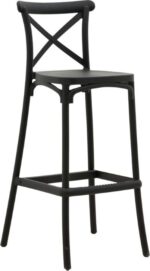Σκαμπό μπαρ Crossie pakoworld pp μαύρο 44x44x113εκ
