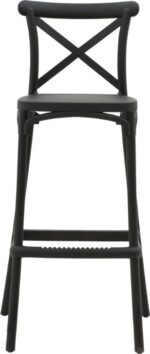 Σκαμπό μπαρ Crossie pakoworld pp μαύρο 44x44x113εκ - Image 4
