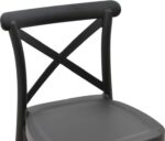 Σκαμπό μπαρ Crossie pakoworld pp μαύρο 44x44x113εκ - Image 5