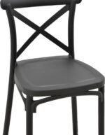 Σκαμπό μπαρ Crossie pakoworld pp μαύρο 44x44x113εκ - Image 6