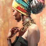 Πίνακας σε καμβά African 3D Inart 80x3x120εκ