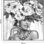 Πίνακας σε καμβά Flowergirl Inart 82x4.5x82εκ - Image 2