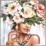 Πίνακας σε καμβά Flowergirl Inart 82x4.5x82εκ