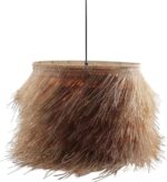 Φωτιστικό οροφής Hairy Inart Ε27 ρατάν σε φυσική απόχρωση Φ70x40εκ - Image 2