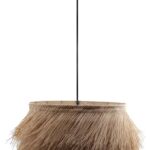 Φωτιστικό οροφής Hairy Inart Ε27 ρατάν σε φυσική απόχρωση Φ70x40εκ