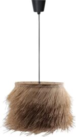 Φωτιστικό οροφής Hairy Inart Ε27 ρατάν σε φυσική απόχρωση Φ70x40εκ
