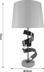 Επιτραπέζιο φωτιστικό Lighted Inart Ε27 χρυσό μέταλλο-λευκό ύφασμα Φ35x70εκ - Image 2