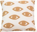 Μαξιλάρι Eyes Inart φυσικό-λευκό ύφασμα 60x60x2.5εκ