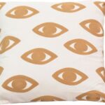 Μαξιλάρι Eyes Inart φυσικό-λευκό ύφασμα 60x60x2.5εκ