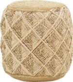 Σκαμπό Yton Inart μπεζ 100% γιούτα 40x40x40εκ