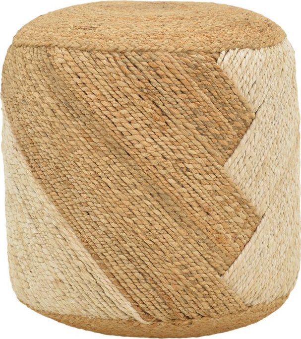 302-000028 Σκαμπό Elision Inart φυσικό-μπεζ 100% γιούτα Φ38x38εκ - Image 1