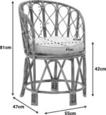 Πολυθρόνα Rostan Inart φυσικό rattan με μαξιλάρι 51x50x80εκ - Image 2