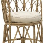 Πολυθρόνα Rostan Inart φυσικό rattan με μαξιλάρι 51x50x80εκ