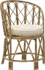 Πολυθρόνα Rostan Inart φυσικό rattan με μαξιλάρι 51x50x80εκ