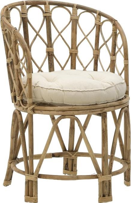 309-000001 Πολυθρόνα Rostan Inart φυσικό rattan με μαξιλάρι 51x50x80εκ - Image 1