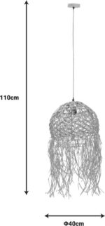 Φωτιστικό οροφής Amelon Inart E27 φυσικό Φ40x110εκ - Image 4