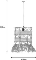 Φωτιστικό οροφής Crossio Inart E27 φυσικό Φ30x110εκ - Image 4