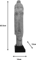 Προτομή βούδας Dran Inart φυσικό μάνγο ξύλο 12x12x63.5εκ - Image 2