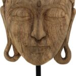 Επιτραπέζιο διακοσμητικό βούδας Mask Inart φυσικό μάνγκο ξύλο-μέταλλο 20x18.5x48.5εκ