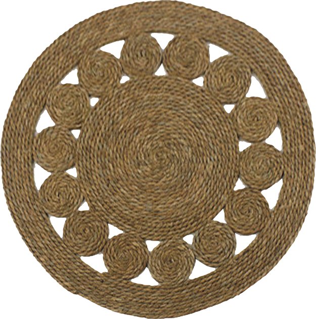 313-000017 Χαλί Lopzerc Inart φυσικό σχοινί Φ100x2εκ - Image 1