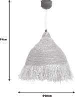 Φωτιστικό οροφής Boher Inart seagrass σε φυσική απόχρωση Φ60x99εκ - Image 3