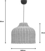 Φωτιστικό οροφής Ziquel Inart rattan σε φυσική απόχρωση Φ42x89εκ - Image 3