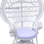Πολυθρόνα Dorothy Inart με λευκό μαξιλάρι-λευκό rattan 115x53x147εκ