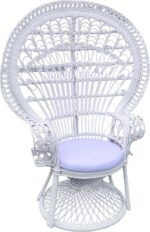 Πολυθρόνα Dorothy Inart με λευκό μαξιλάρι-λευκό rattan 115x53x147εκ