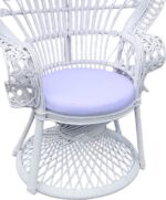 Πολυθρόνα Dorothy Inart με λευκό μαξιλάρι-λευκό rattan 115x53x147εκ - Image 5