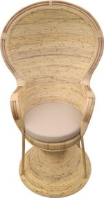 Πολυθρόνα Rea Inart με μπεζ μαξιλάρι-φυσικό rattan 92x75x140εκ - Image 4