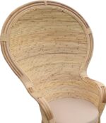 Πολυθρόνα Rea Inart με μπεζ μαξιλάρι-φυσικό rattan 92x75x140εκ - Image 5