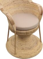 Πολυθρόνα Rea Inart με μπεζ μαξιλάρι-φυσικό rattan 92x75x140εκ - Image 6