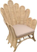 Πολυθρόνα Fragia Inart με μπεζ μαξιλάρι-φυσικό rattan 85x96x120εκ