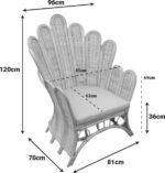 Πολυθρόνα Fragia Inart με μπεζ μαξιλάρι-φυσικό rattan 85x96x120εκ - Image 3