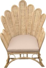 Πολυθρόνα Fragia Inart με μπεζ μαξιλάρι-φυσικό rattan 85x96x120εκ - Image 4
