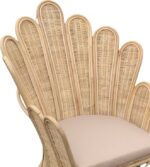 Πολυθρόνα Fragia Inart με μπεζ μαξιλάρι-φυσικό rattan 85x96x120εκ - Image 5