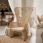 Πολυθρόνα Jake Inart με μπεζ μαξιλάρι-φυσικό rattan 110x86x145εκ - Image 2